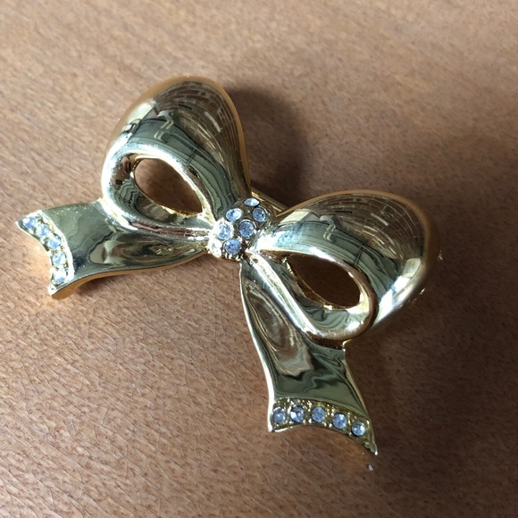 Gold & Rhinestone Bow w/Box - Picture 7 of 7